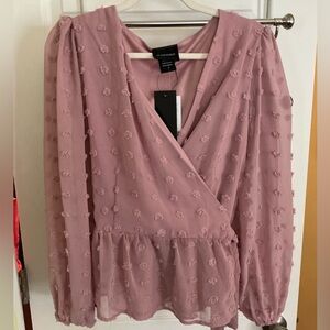 Pink Textured Wrap Top